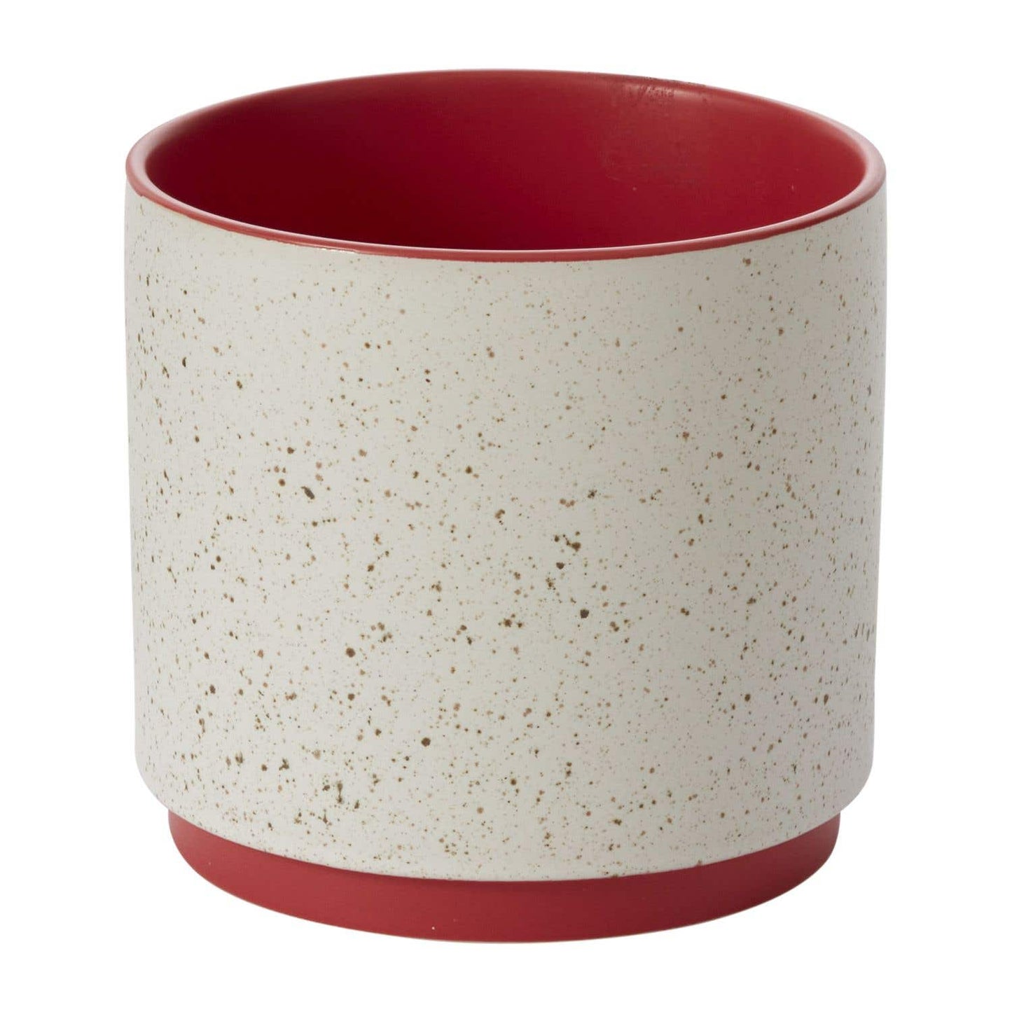 Kamba Red Ceramic Vase & Pot Set - Orchid-Ready, Speckled Finish